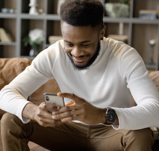 Man texting during a video call