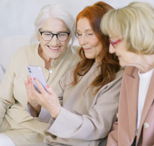 Women having a video chat